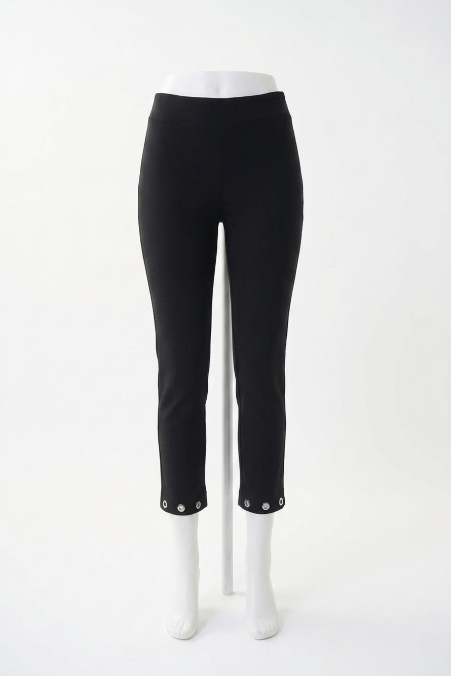 NEW JOSEPH RIBKOFF rivet hem pants in black